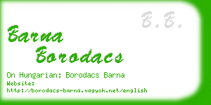 barna borodacs business card